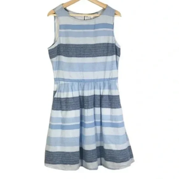 beachlunchlounge linen dress beachlunchlounge Tiered Dress Medium Tropical Baby Doll Linen Blend Beach Resort